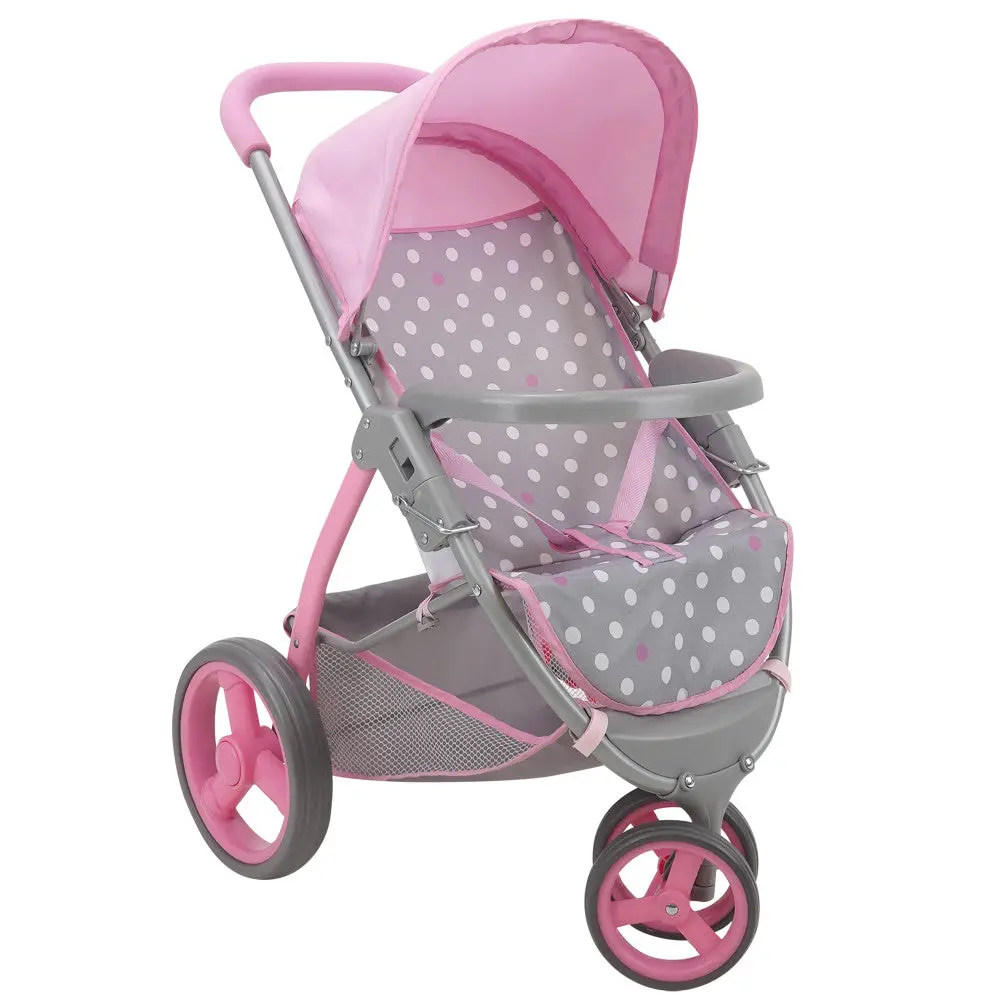 509 Crew Cotton Candy Pink Doll Jogger Stroller - Polka Dot Design 1