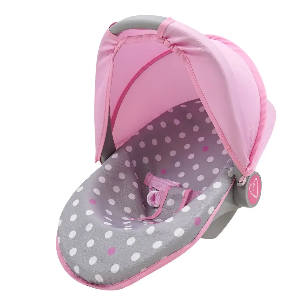 509 Crew Cotton Candy Pink 3-In-1 Doll Car Seat - Pink, Grey, Polka Dot 1