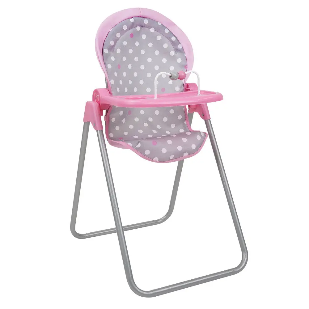 509 Crew Cotton Candy Pink Foodie Doll Highchair - Polka Dot Design 1
