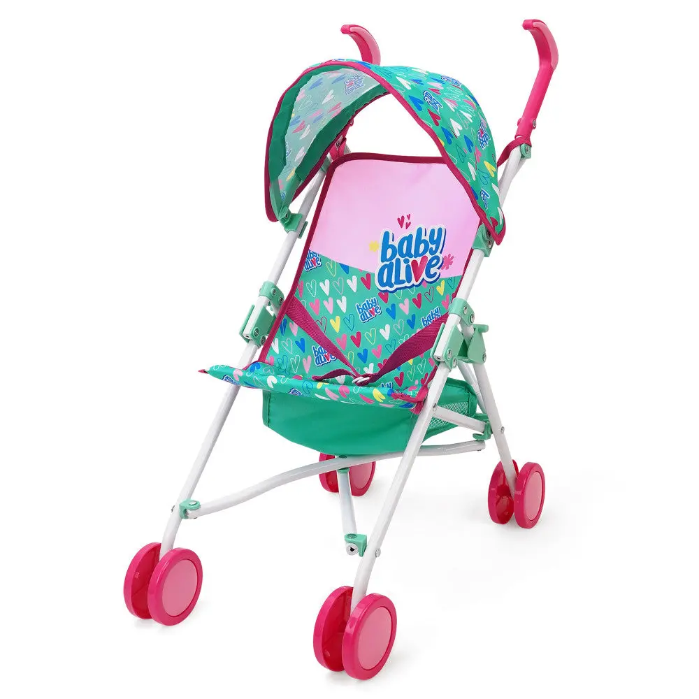 Baby Alive Doll Umbrella Stroller - Hearts And Colors Playset 1