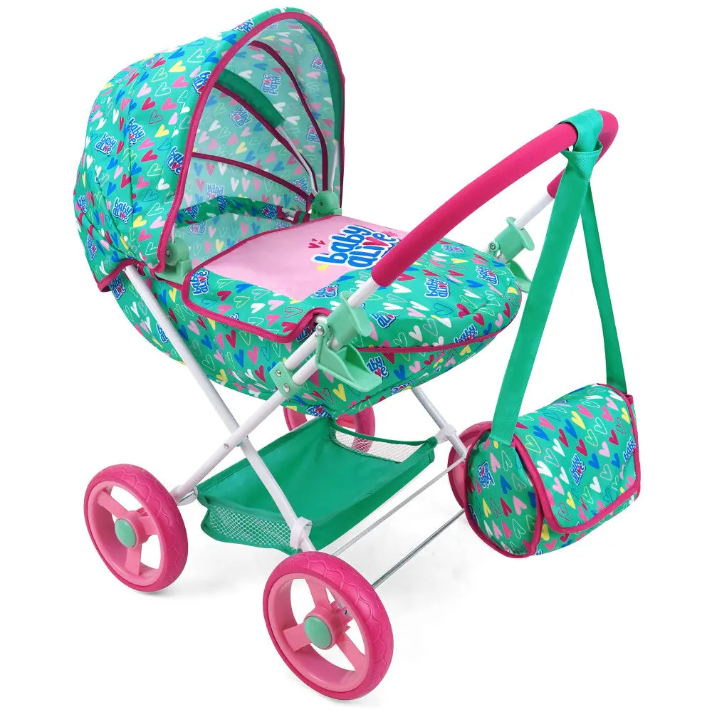 Baby Alive Deluxe Doll Pram Playset - Heart Design, Multi-Color 1
