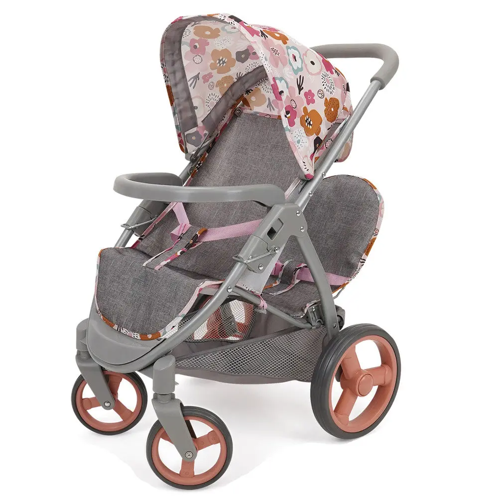 509 Crew Mabelle Duo Twin Doll Stroller - Melange Flora, Ages 3+ 1