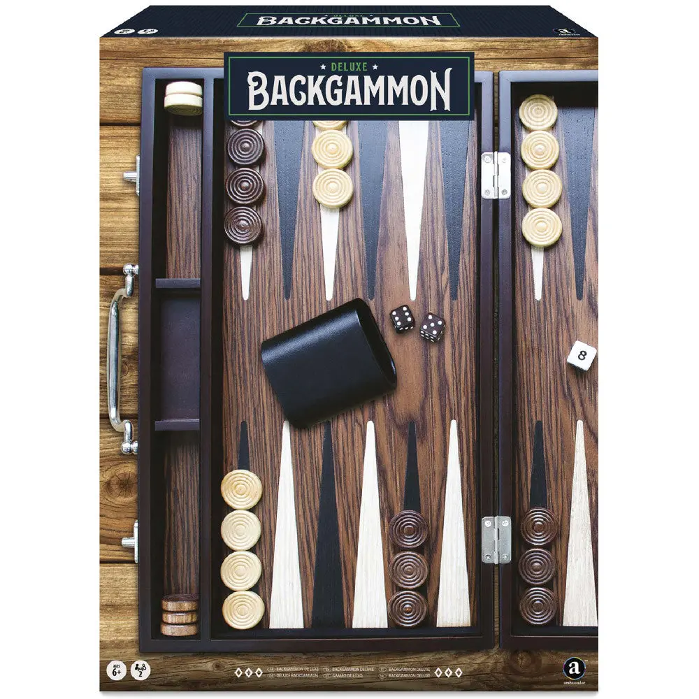 Merchant Ambassador Craftsman Deluxe Wood Backgammon Set 1