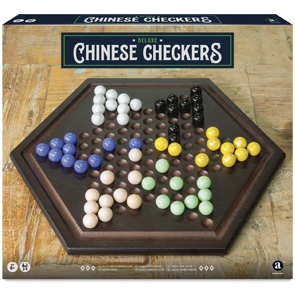 Craftsman Deluxe Chinese Checkers Wooden Game Set 1