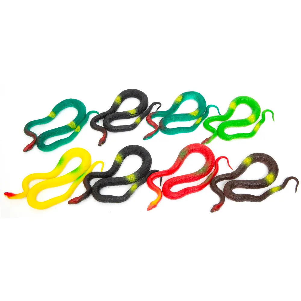 Boley Colorful 19-Inch Lifelike Rubber Snakes - 8 Pack 1
