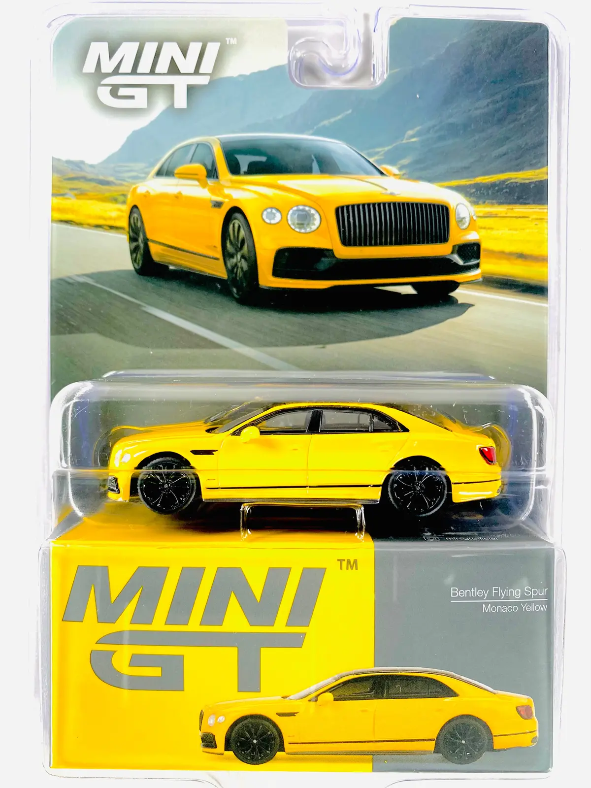Mini Gt Mijo Exclusive Bentley Flying Spur Monaco Yellow #955 - Damaged Blister 1