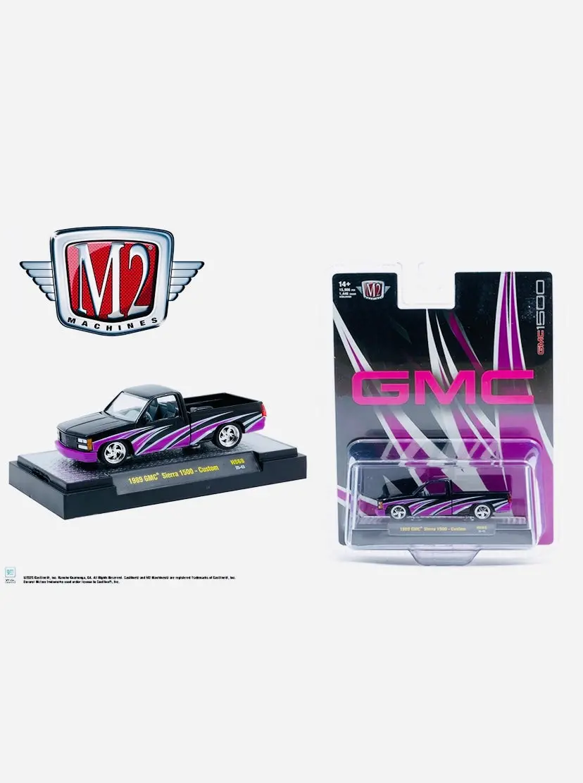 M2 Machines Mijo Exclusive 1989 Gmc Sierra 1500 Custom Pink & Black Truck 1