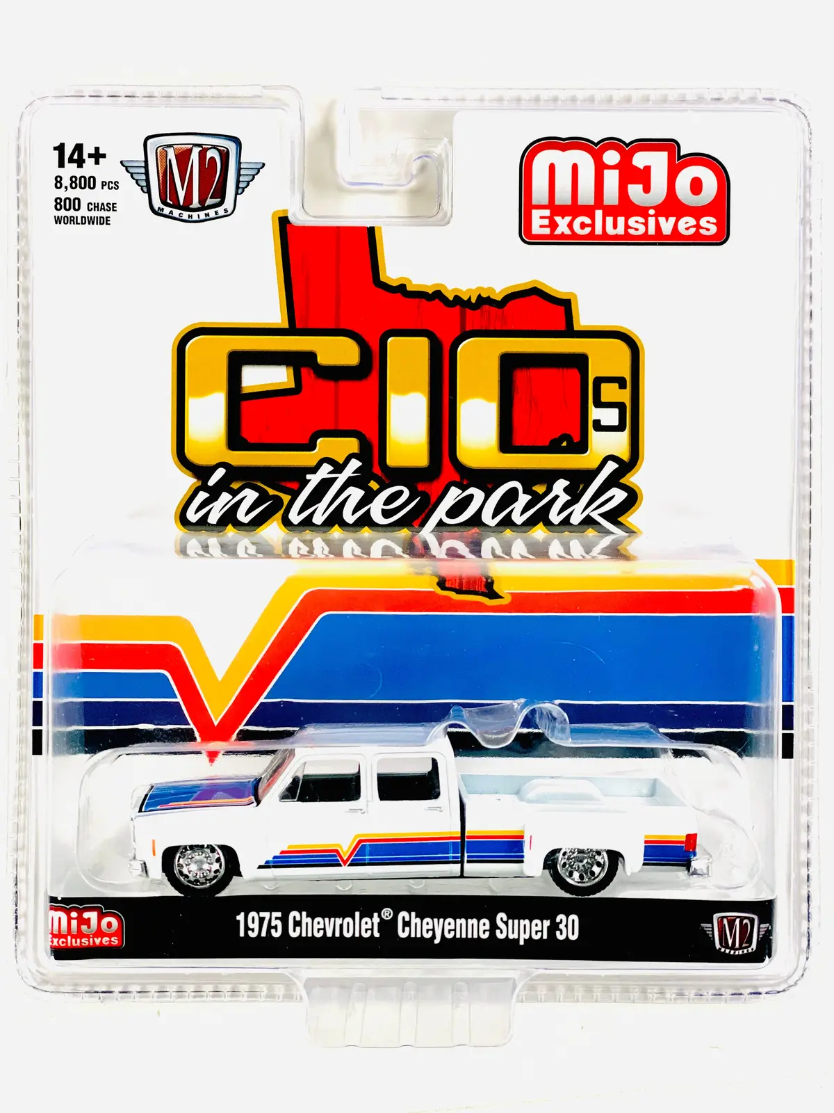 M2 Machines C10's In The Park 1975 Chevrolet Cheyenne Super 30 Dually White Truck 1
