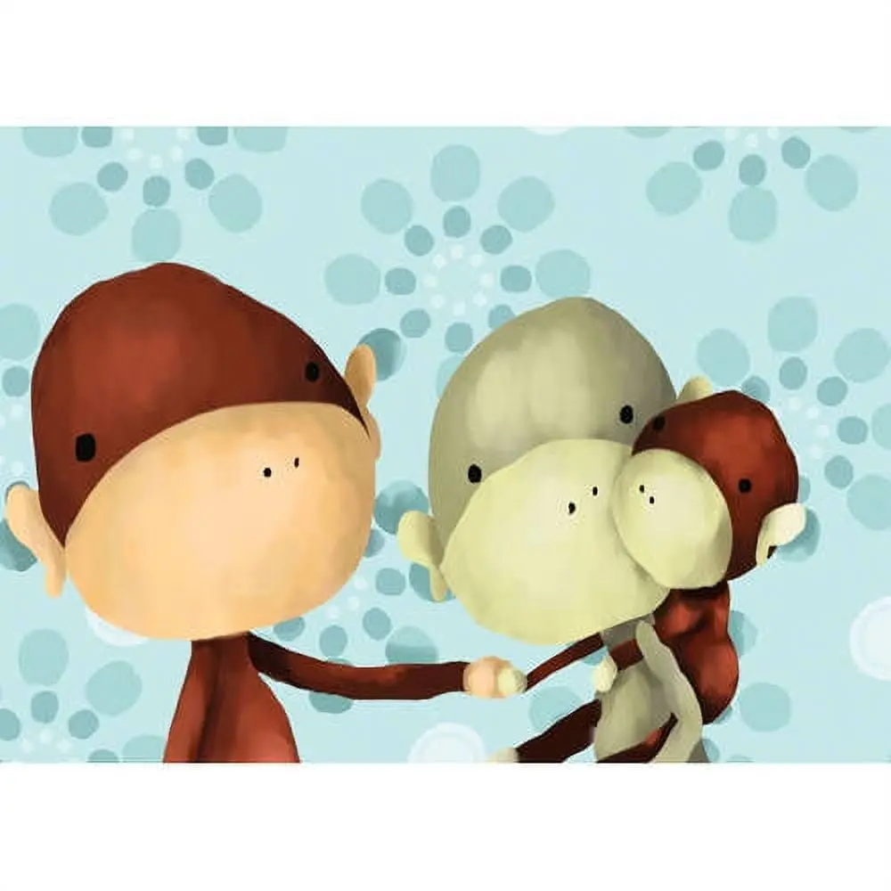 Oopsy Daisy's Playful Monkeys Giclee Wall Art 14X10" 1
