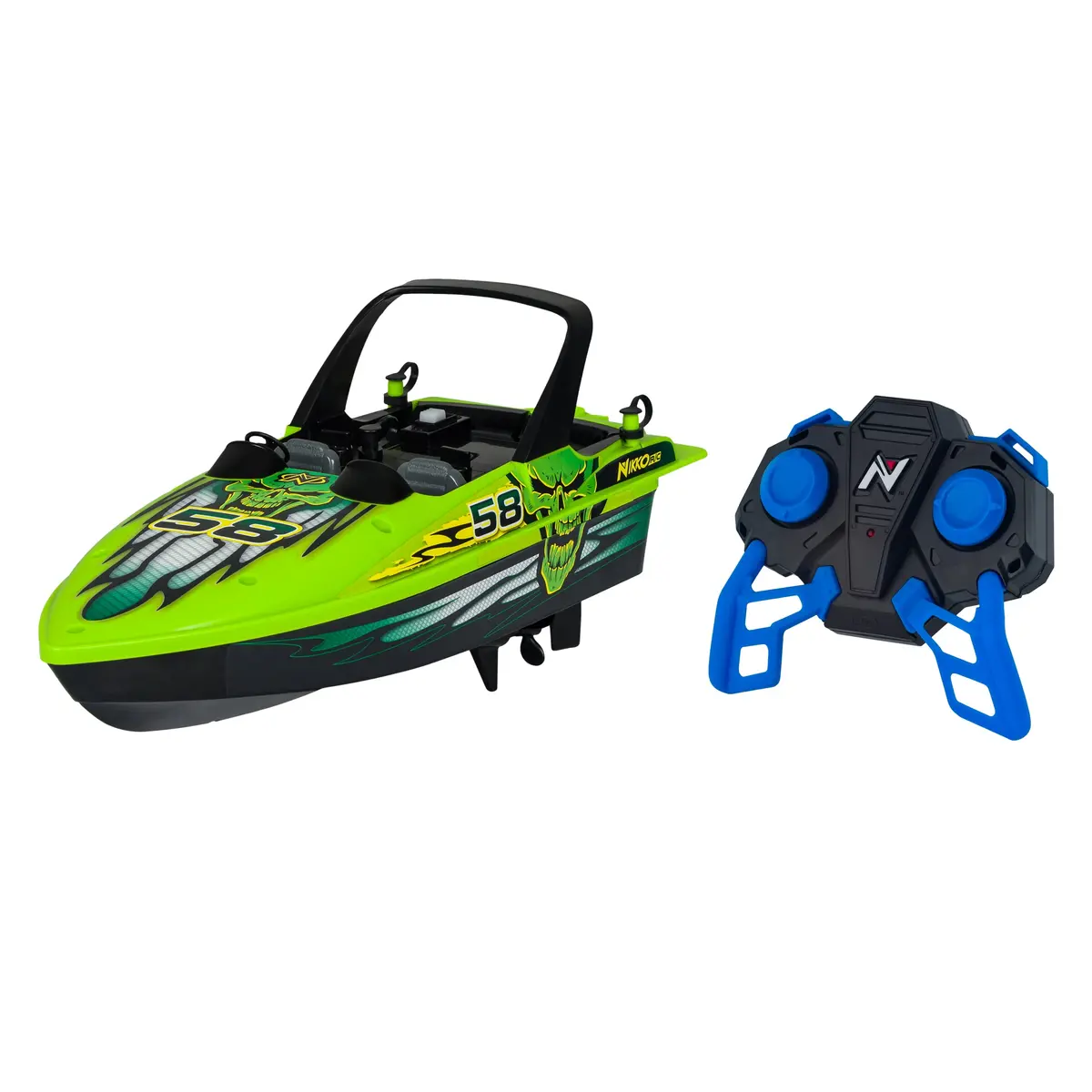 Nikko Rc Energy Green #58 Speed Race Boat - High-Speed Remote Control Action 1