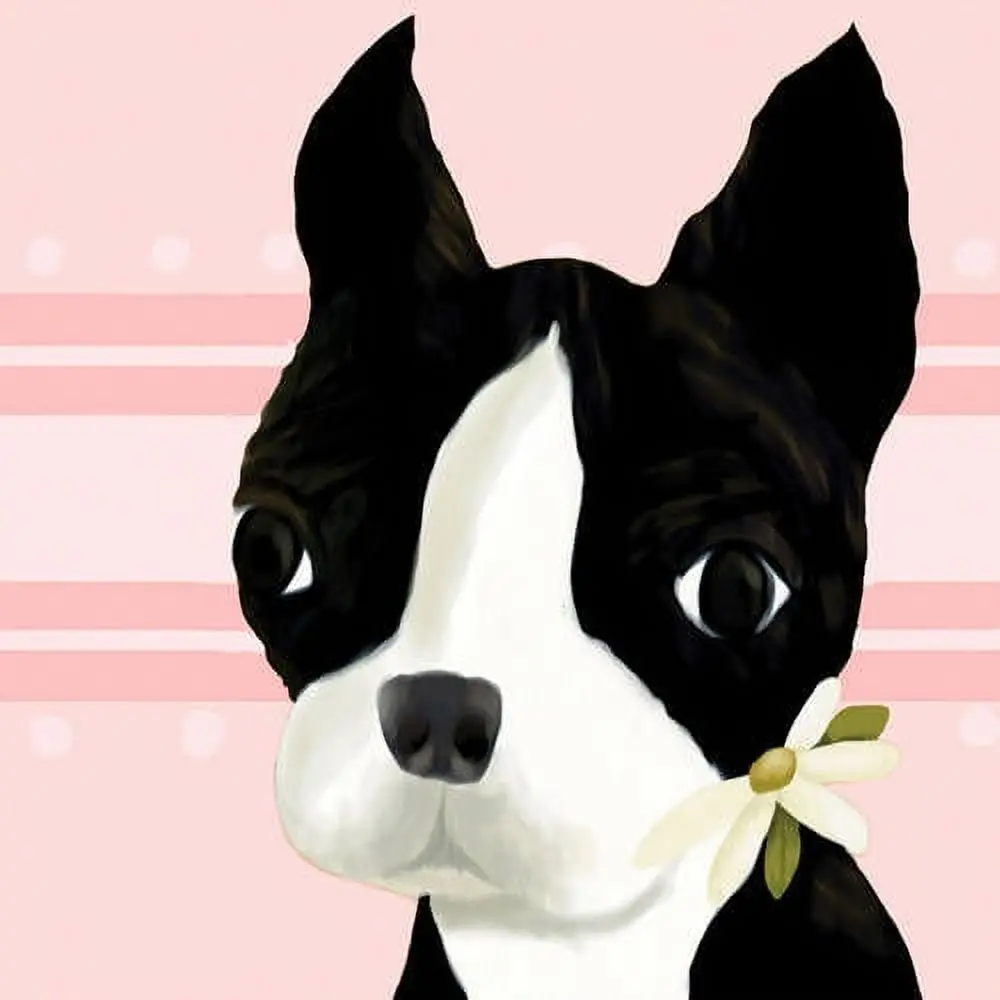 Oopsy Daisys Bea The Boston 10 Inch Canvas Wall Art - Blue Stripe 1
