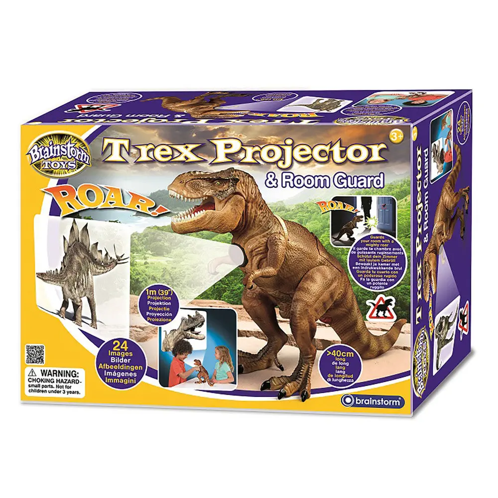 Brainstorm Toys T Rex Dinosaur Projector And Room Guard - 24 Prehistoric Images 1