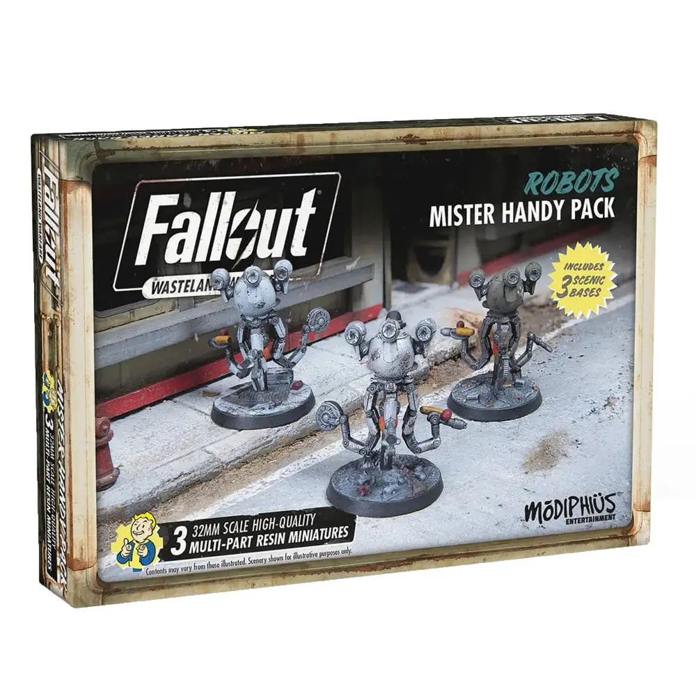 Modiphius Entertainment Fallout: Wasteland Warfare - Robots: Mister Handy Pack, 32Mm Miniature Set 1