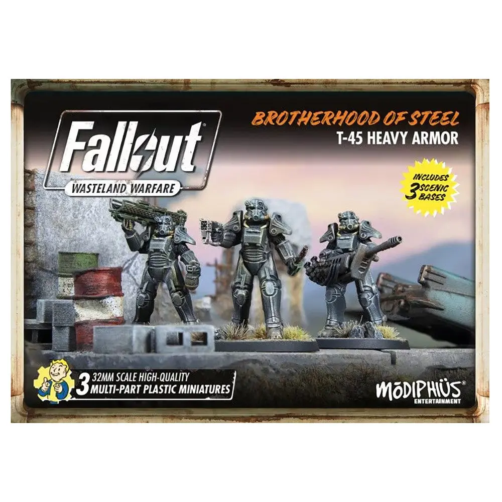 Fallout Wasteland Warfare: Brotherhood Of Steel T-45 Heavy Armor 32Mm Miniatures 1