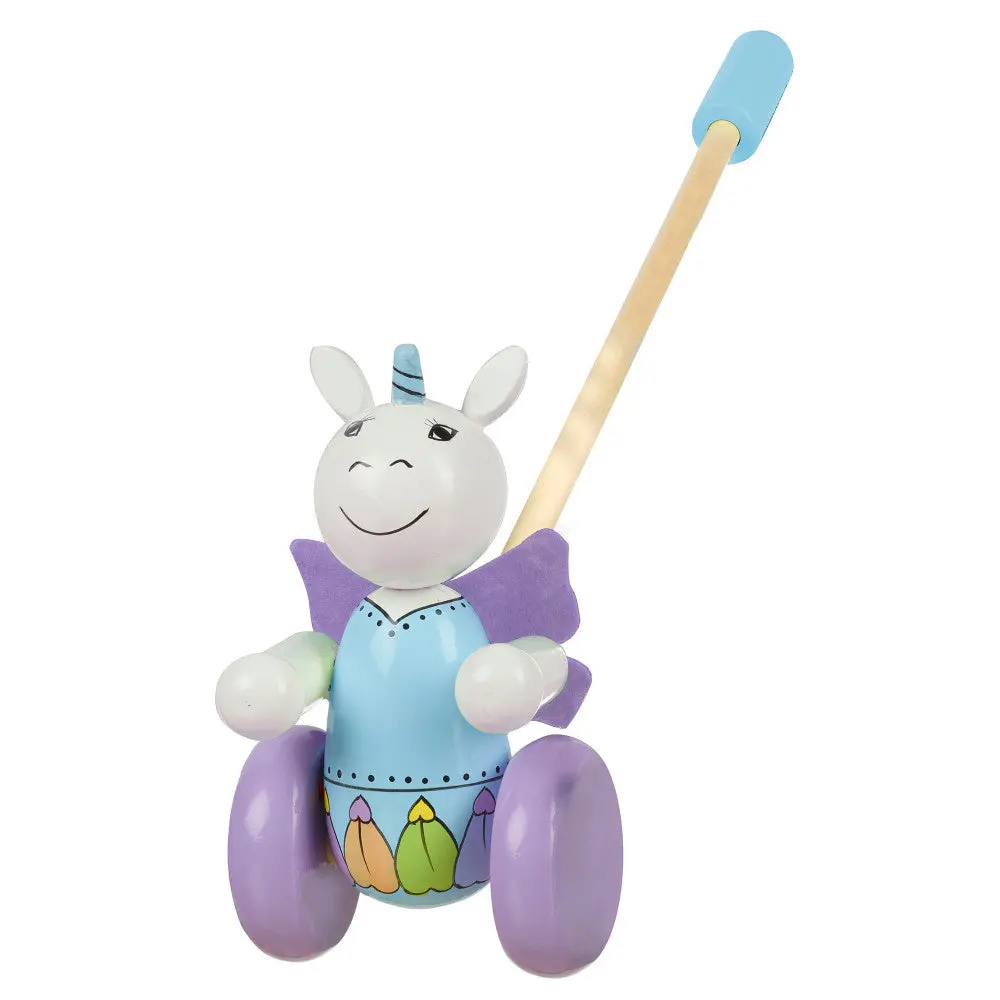 Orange Tree Toys Unicorn Push-Along - Wooden Toddler Toy 1