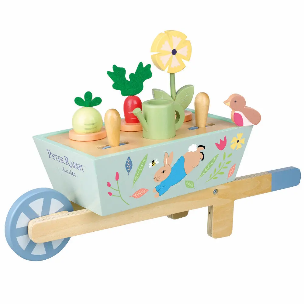 Peter Rabbit Wooden Garden Wheelbarrow Playset - Ages 3+ 1