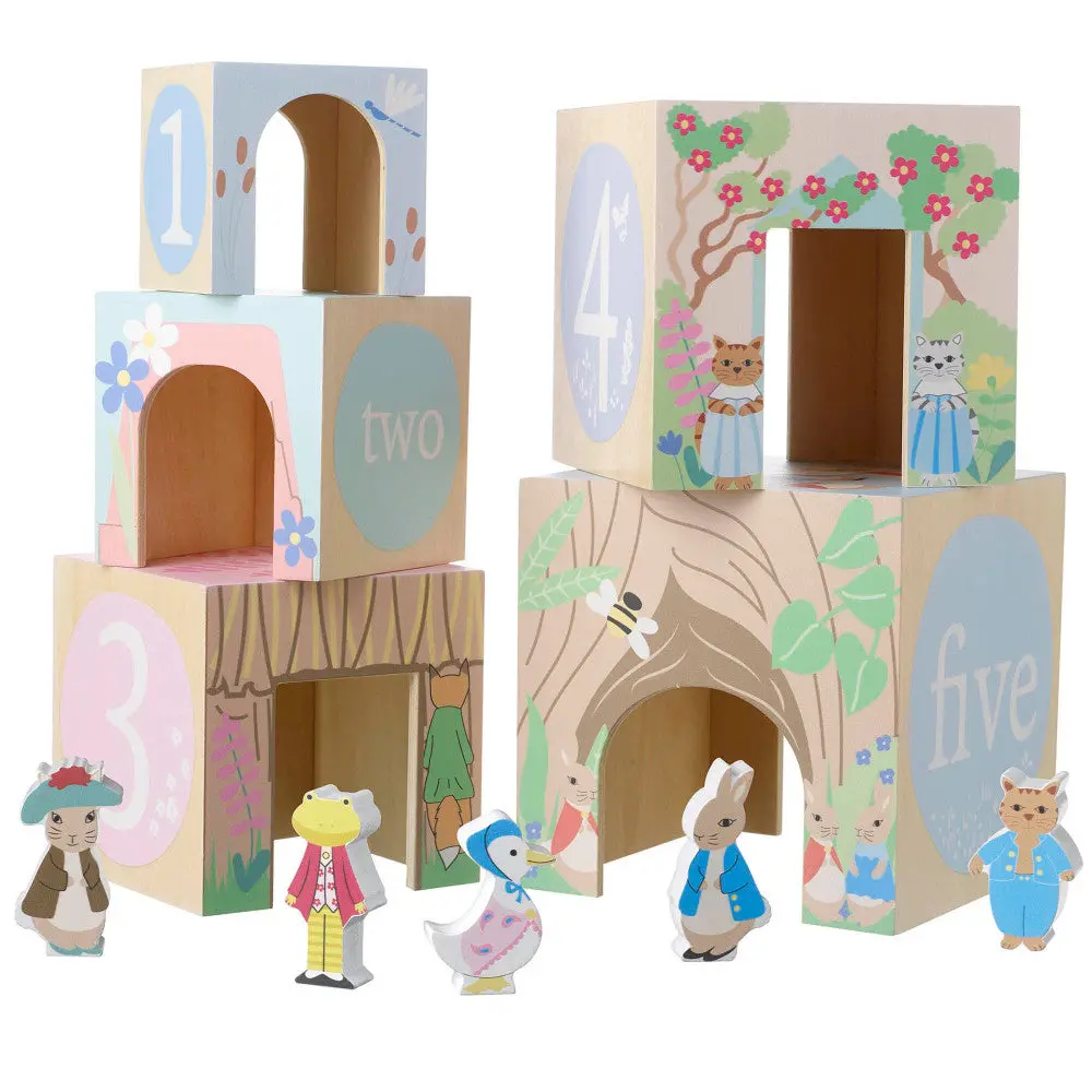 Peter Rabbit Wooden Stacking Cubes - Educational Toy For Toddlers 1