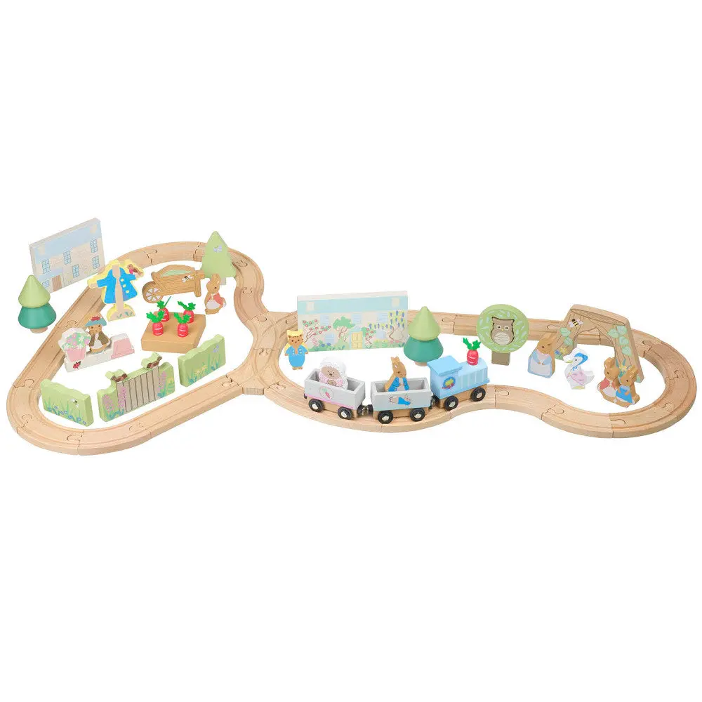 Peter Rabbit Radish Express Train Set - Wooden Track Playset For Ages 3+ 1