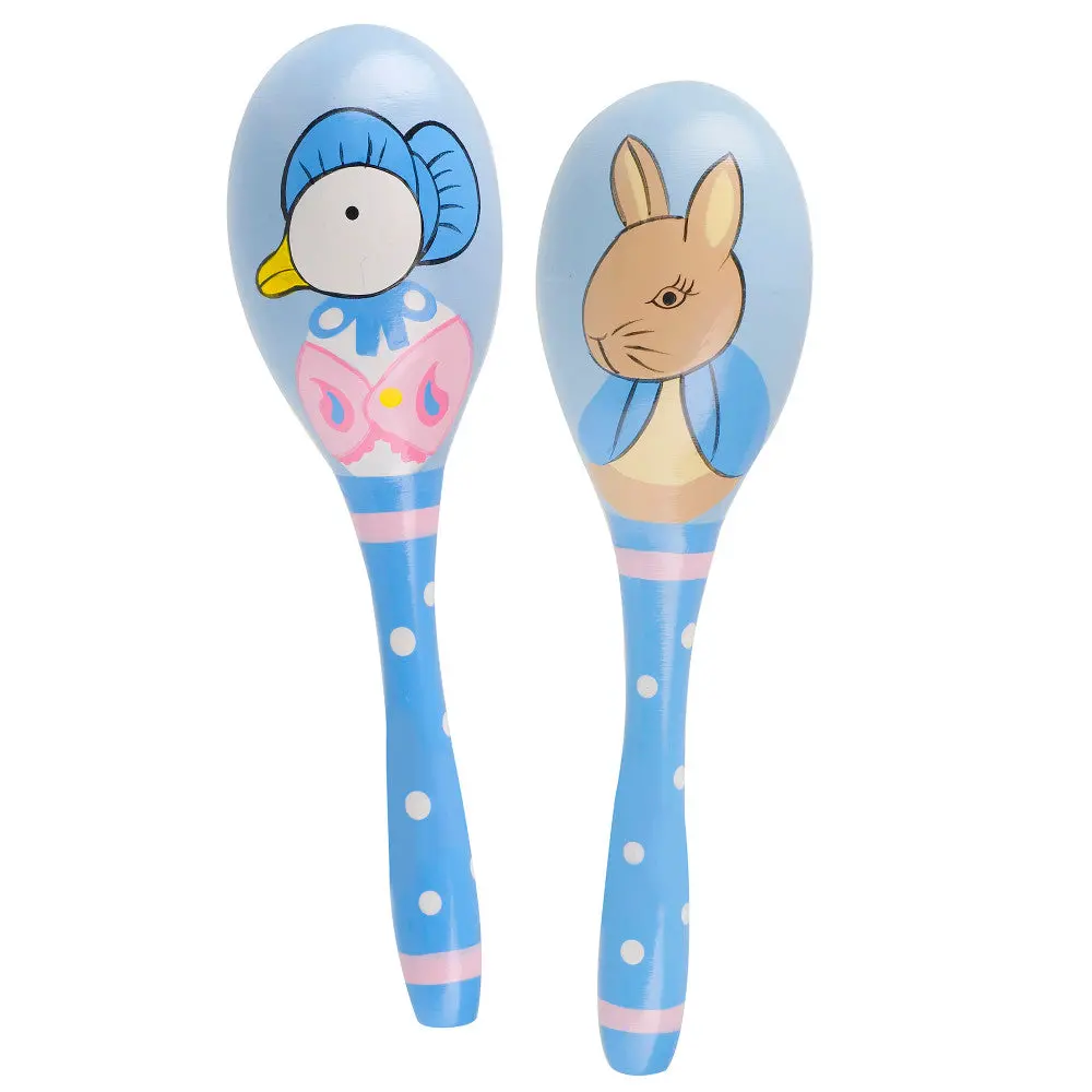 Peter Rabbit Wooden Maraca Set, Musical Shaker Instruments For Toddlers 1
