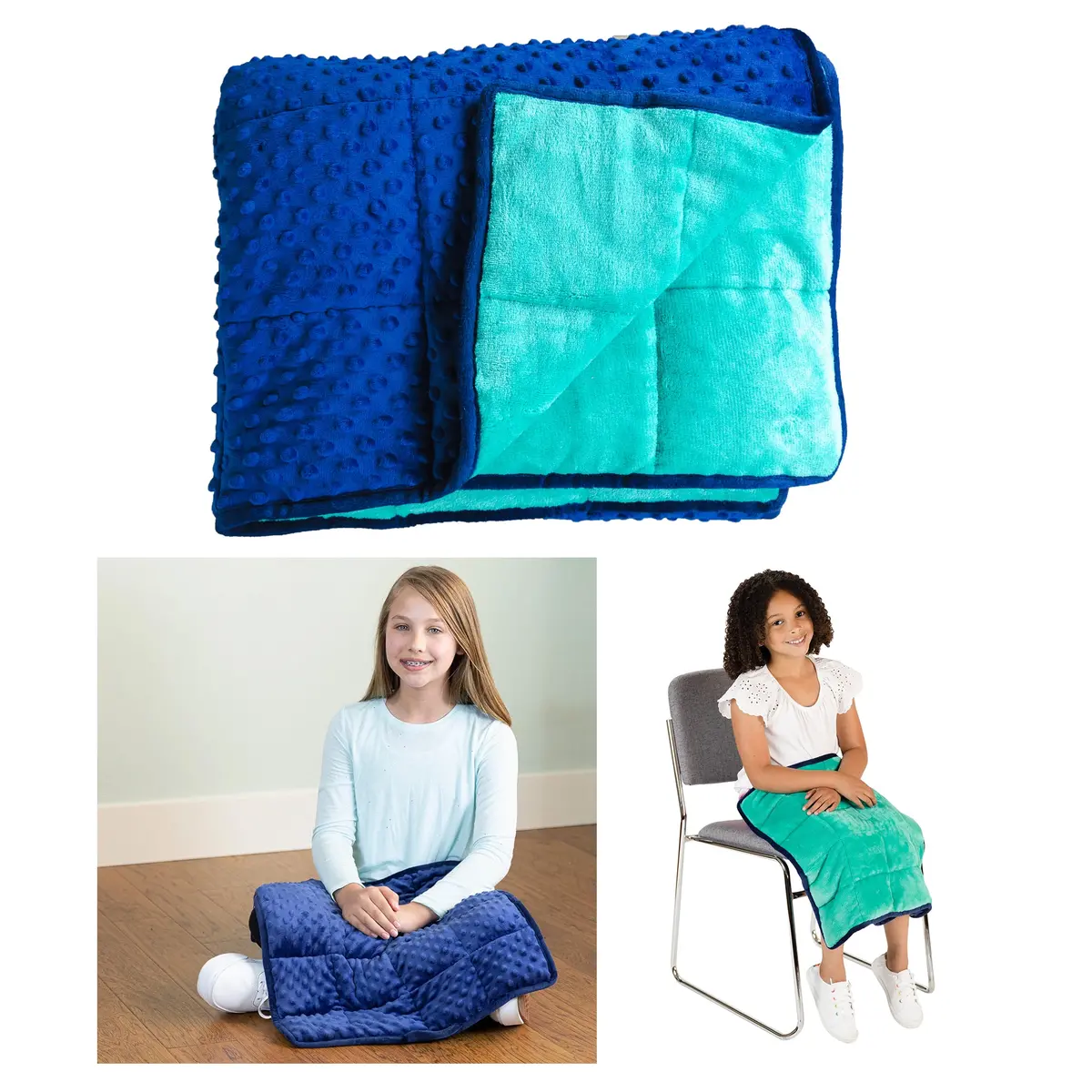 Bouncyband Kids' Sensory Weighted Blanket ‚Äì Soft Fleece, 7Lb, 56" X 36" 1