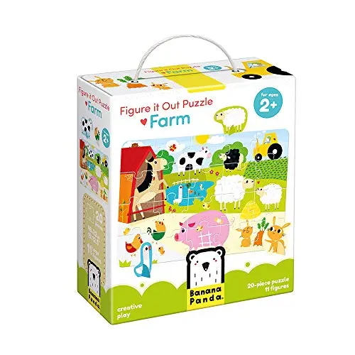 Banana Panda Figure It Out 20 Pc Farm Puzzle With Stand-Up Animal Figures 1