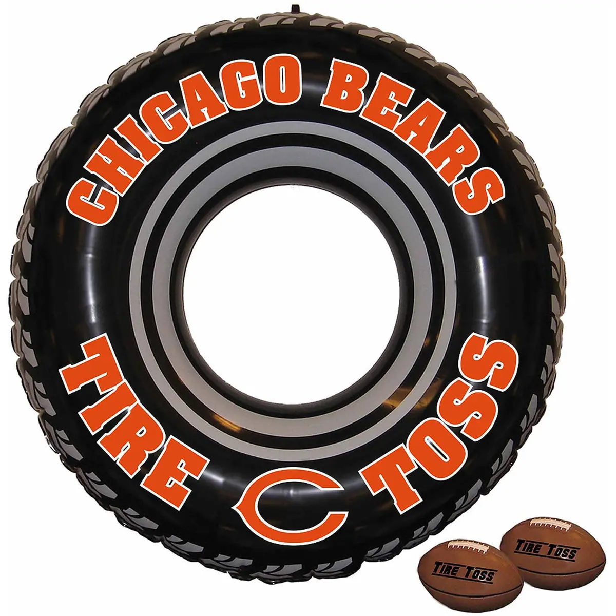 Fremont Die Bears Inflatable Tire Toss Game With Footballs 1