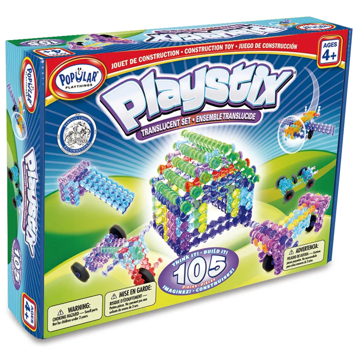 Popular Playthings Playstix 105-Piece Translucent Construction Set 1