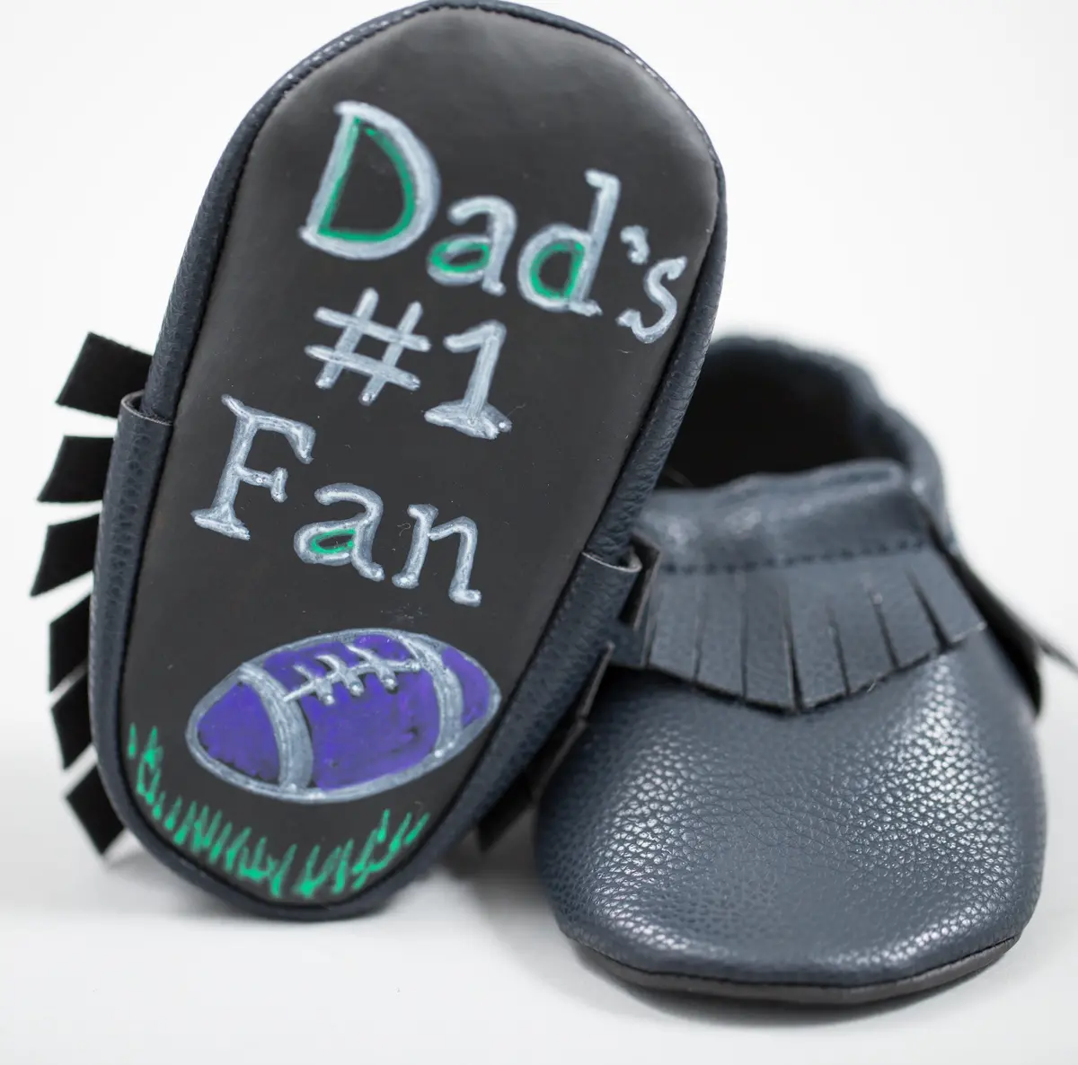 Baby Says Designer Black Moccasins For Infants 3-6 Months 1