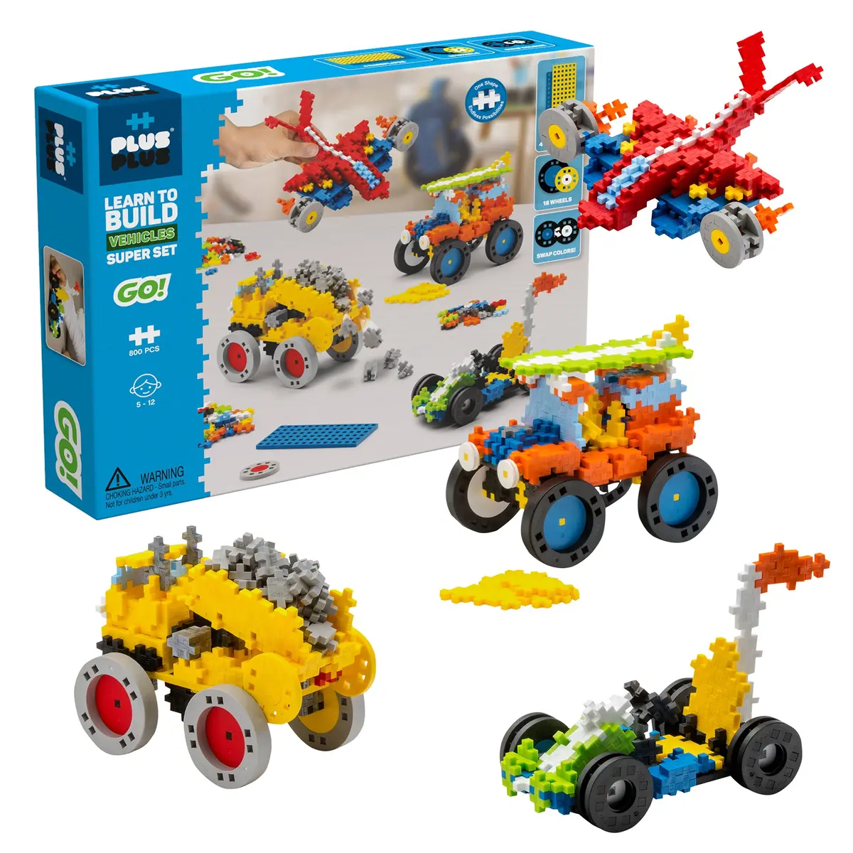 Plus-Plus Learn To Build Go! Vehicles Super Set - 800 Pieces 1