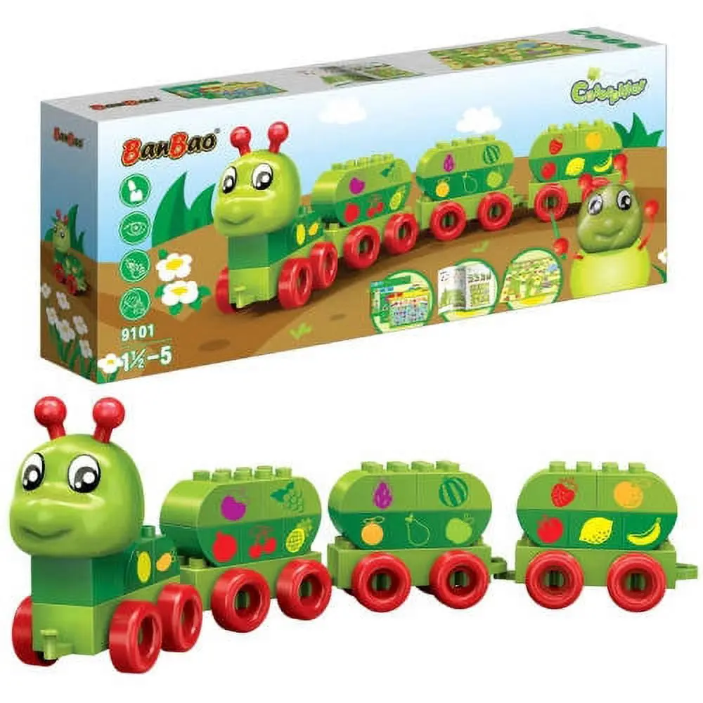 Banbao Caterpillar Fruits Building Block Set - 39 Pieces 1