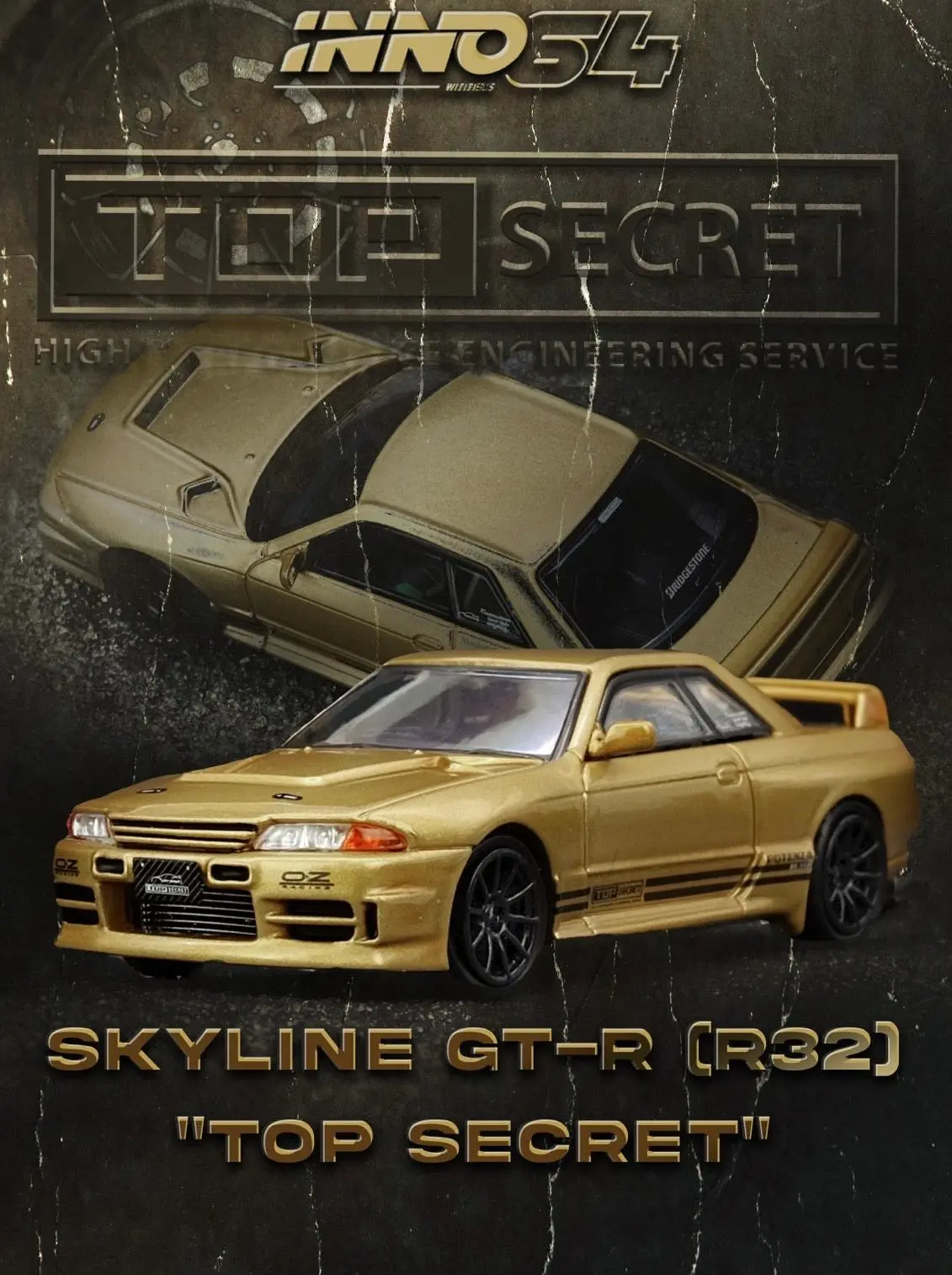 Inno64 Factory Sealed Nissan Top Secret Bnr32 Gt-R (650R) Gold 1