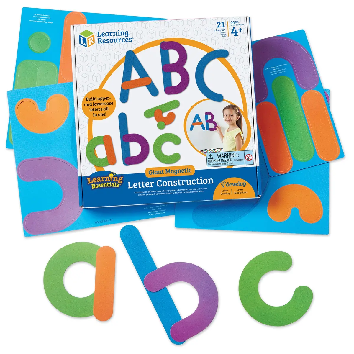 Learning Resources Giant Magnetic Letter Construction - 21-Piece Educational Set 1