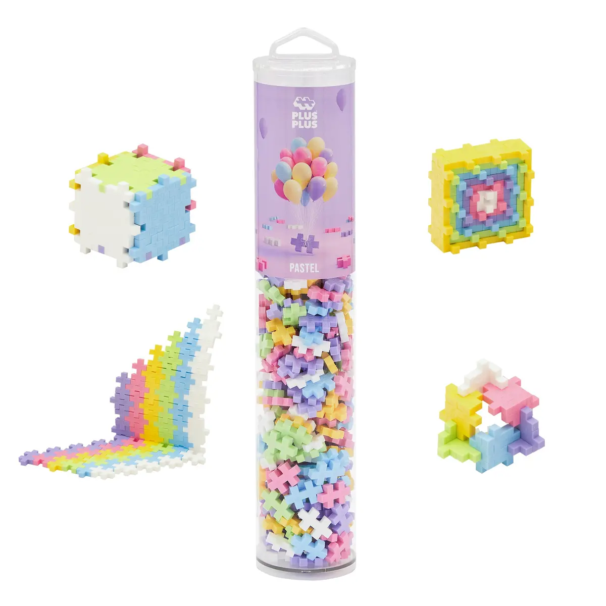 Plus-Plus Pastel 240-Piece Building Set - Creative Open-Ended Play Tube 1