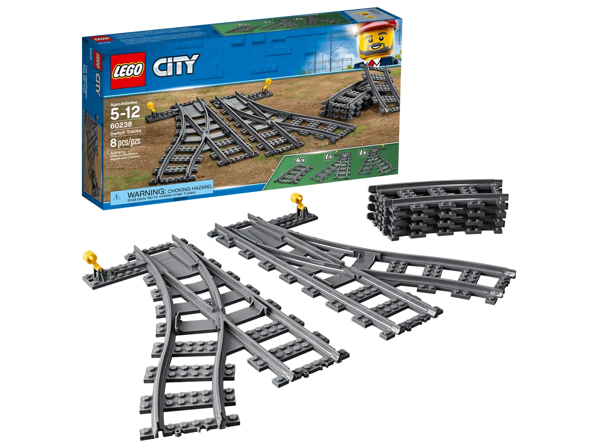 Lego City Switch Tracks 60238 Expansion Building Kit - 6 Pieces 1