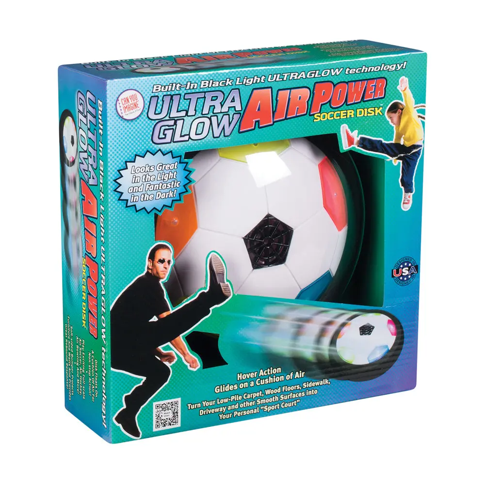 Toysmith Ultra Glow Air Power Soccer Disk - Light-Up Indoor Play 1