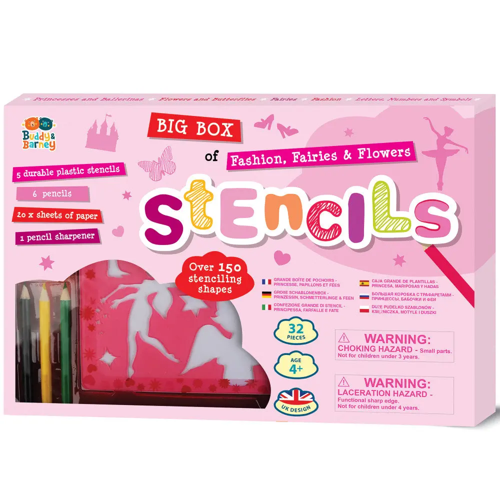 Buddy & Barney Fashion & Fantasy Stencil Kit - Fairies, Flowers & More! 1