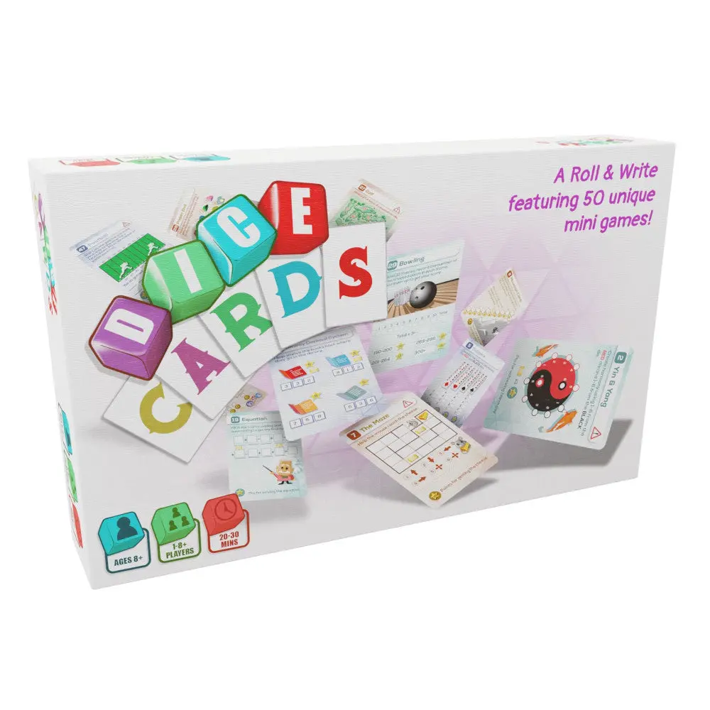 Cardlords Dice Cards: 50 Roll & Write Mini Games, Ages 8+ 1