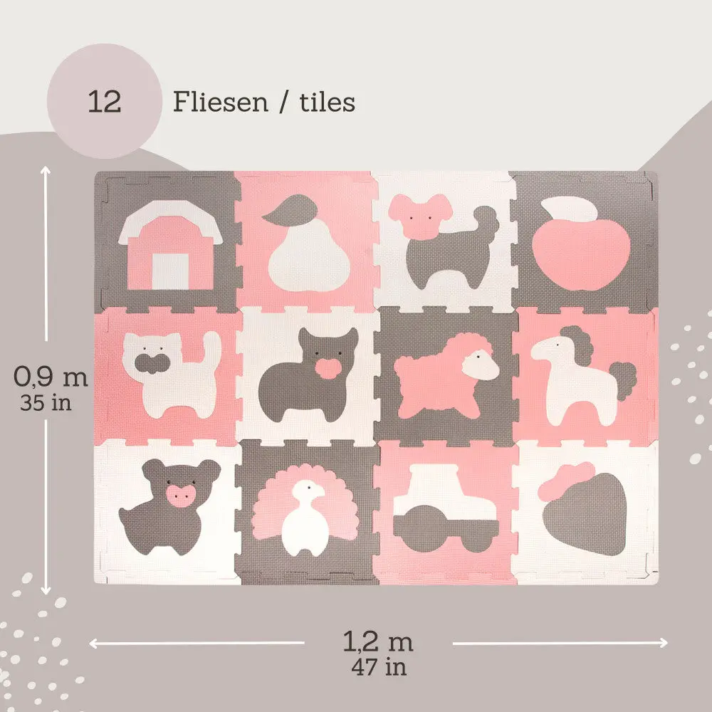 Hakuna Matte Farm-Themed Baby Play Mat - 47X35", 12 Foam Tiles 2