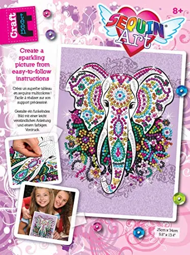 Sequin Art Elephant Picture Board Craft Kit 1