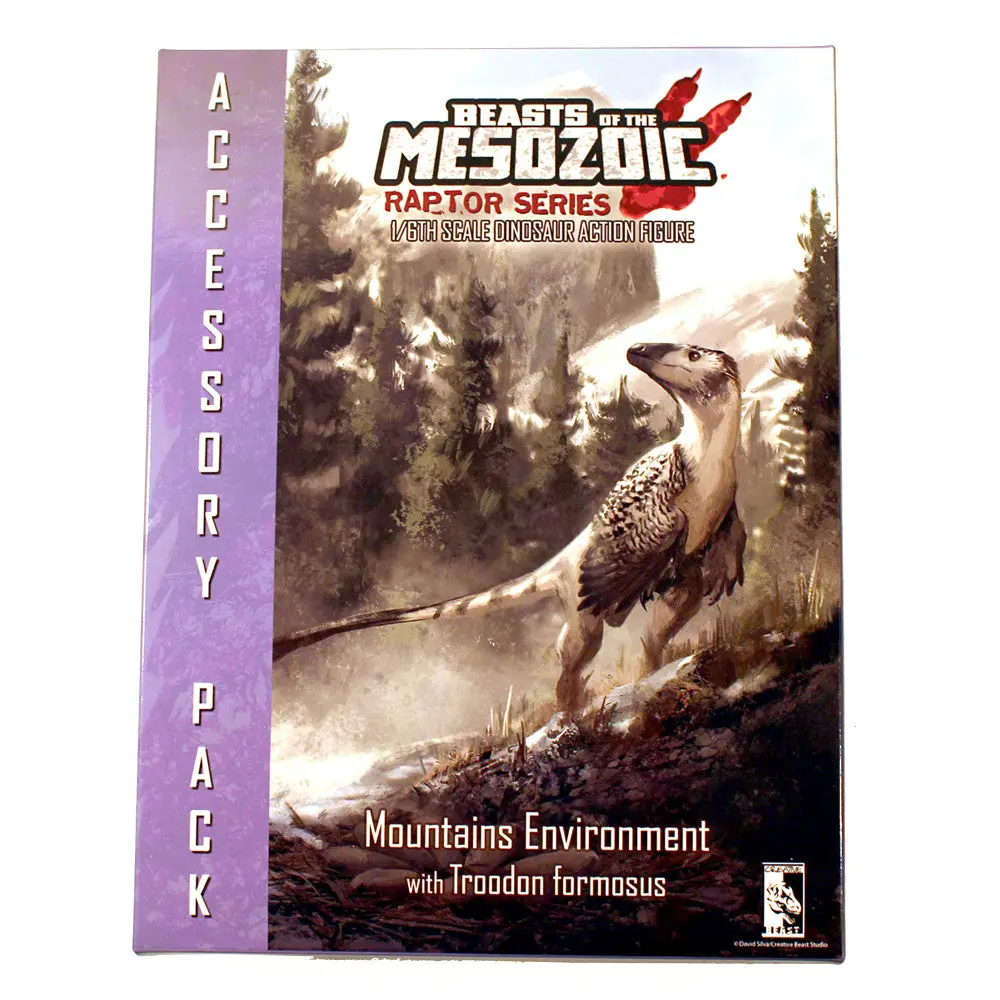 Beasts Of The Mesozoic: Troodon Juvenile With Mountain Environment Accessory Pack 1