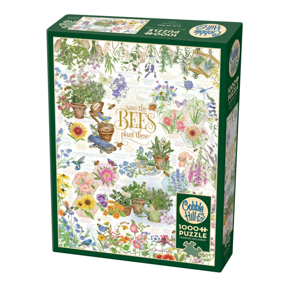 Cobble Hill Save The Bees 1000 Piece Puzzle - Eco-Friendly Jigsaw 1