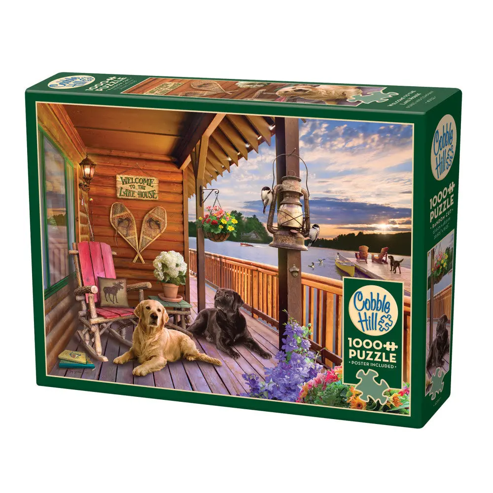Cobble Hill 1000 Piece Puzzle: Welcome To The Lake House - Premium Jigsaw With Reference Poster 1