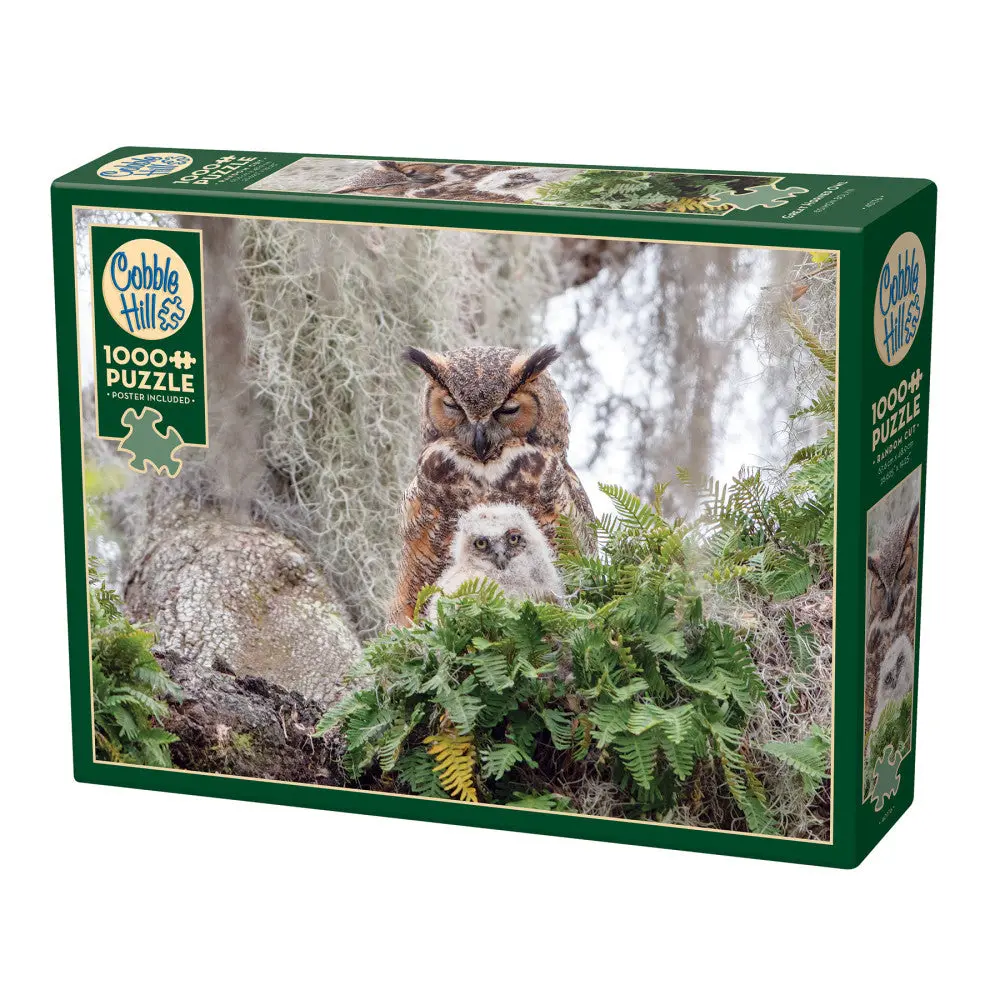 Cobble Hill Great Horned Owl 1000-Piece Jigsaw Puzzle - Reference Poster Included 1