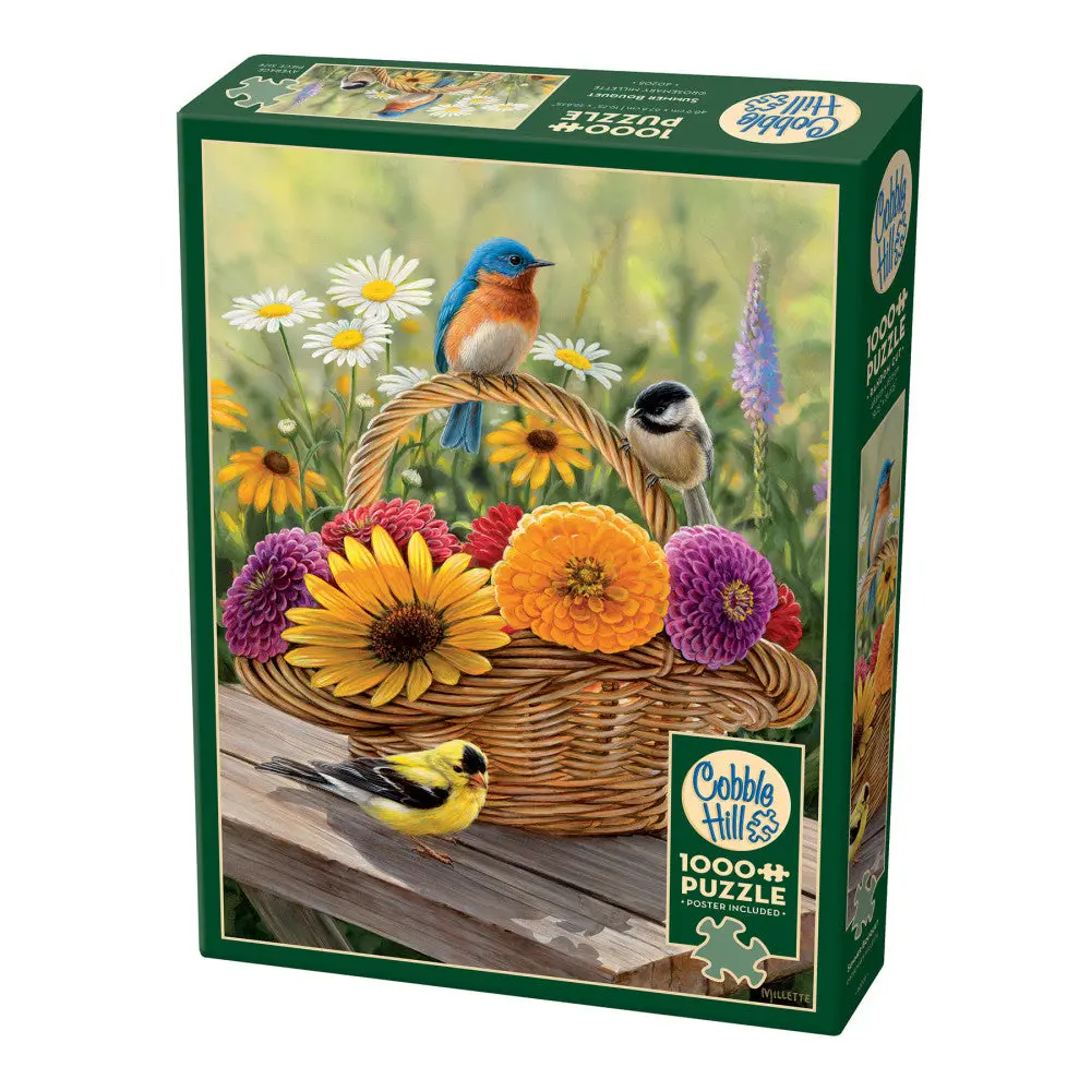 Cobble Hill Summer Bouquet 1000 Piece Jigsaw Puzzle - Earth Friendly Materials 1