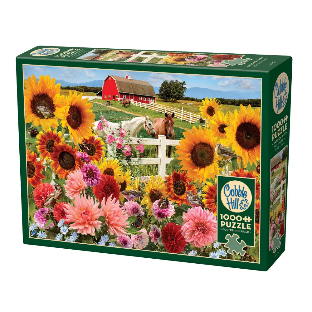 Cobble Hill Sunflower Farm 1000 Piece Jigsaw Puzzle - Eco-Friendly Materials 1