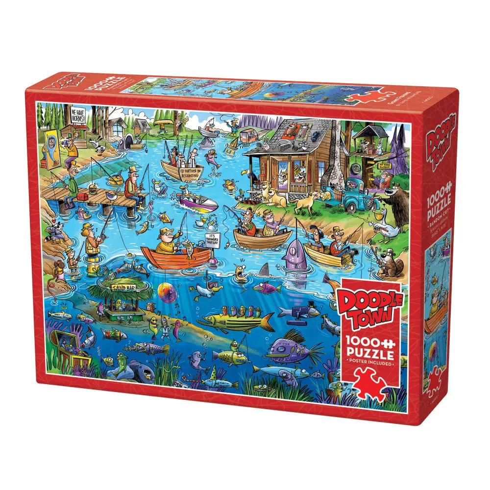 Cobble Hill Doodletown: Gone Fishing 1000-Piece Jigsaw Puzzle 1