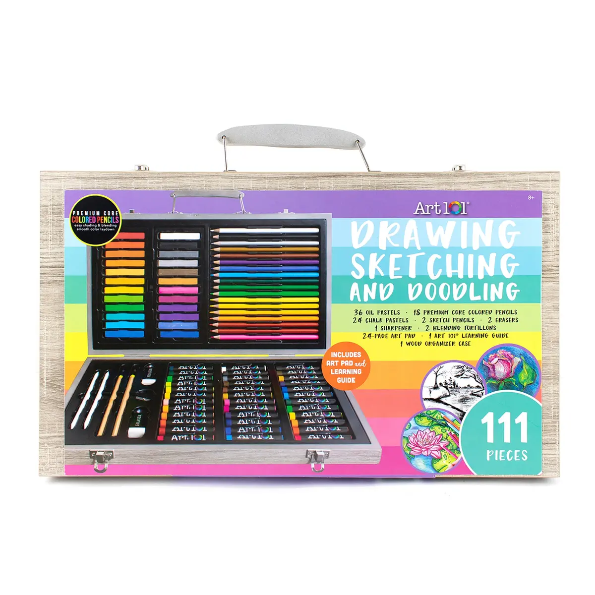 Art 101 Ultimate Drawing, Sketching & Doodle Wood Art Set - 111 Pieces 1