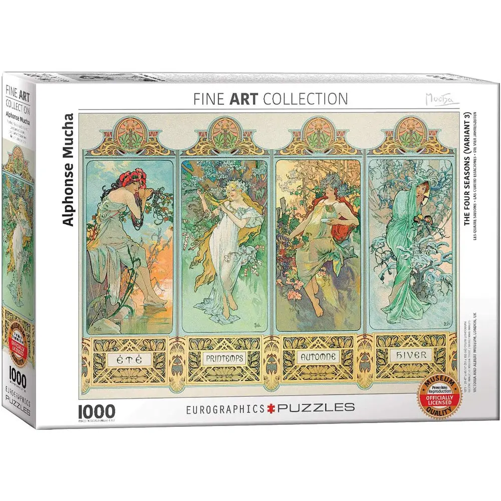 Eurographics Four Seasons By Alphonse Maria Mucha Jigsaw Puzzle - 1000 Pc 1