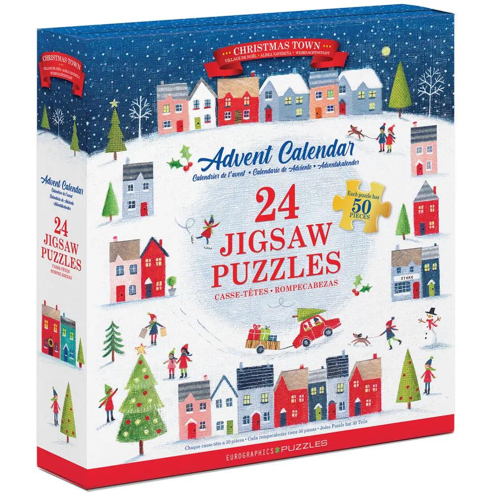 Eurographics Christmas Town 24-Pack Puzzle Advent Calendar - 1200 Pc 1