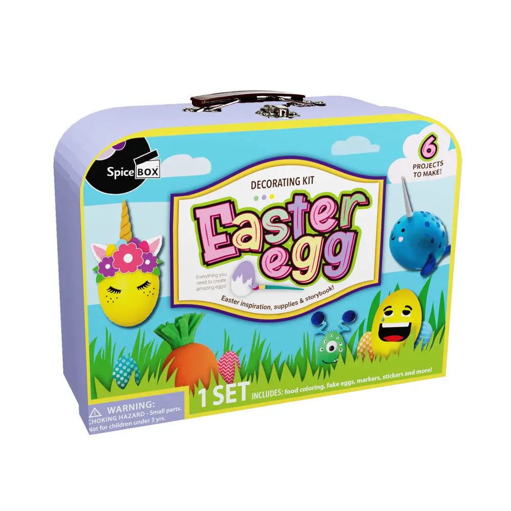 Spicebox Suitcase Easter Egg Art Kit - Creative Easter Crafts Set 1